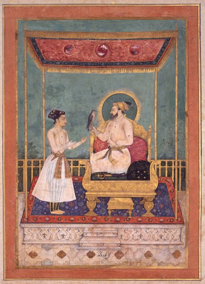 Shah Jahan Enthroned with His Son Dara Shikoh, c. 1630-1640 by Govardhan